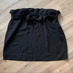 Express Paper Bag Waist Pencil Skirt with Sash